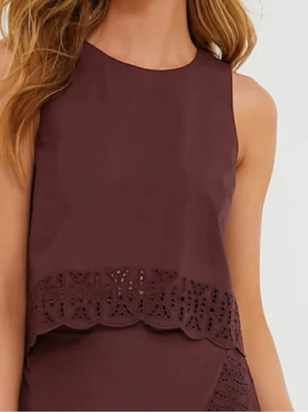 NWT Tuckernuck Oxblood Eyelet Laurie Top size XS